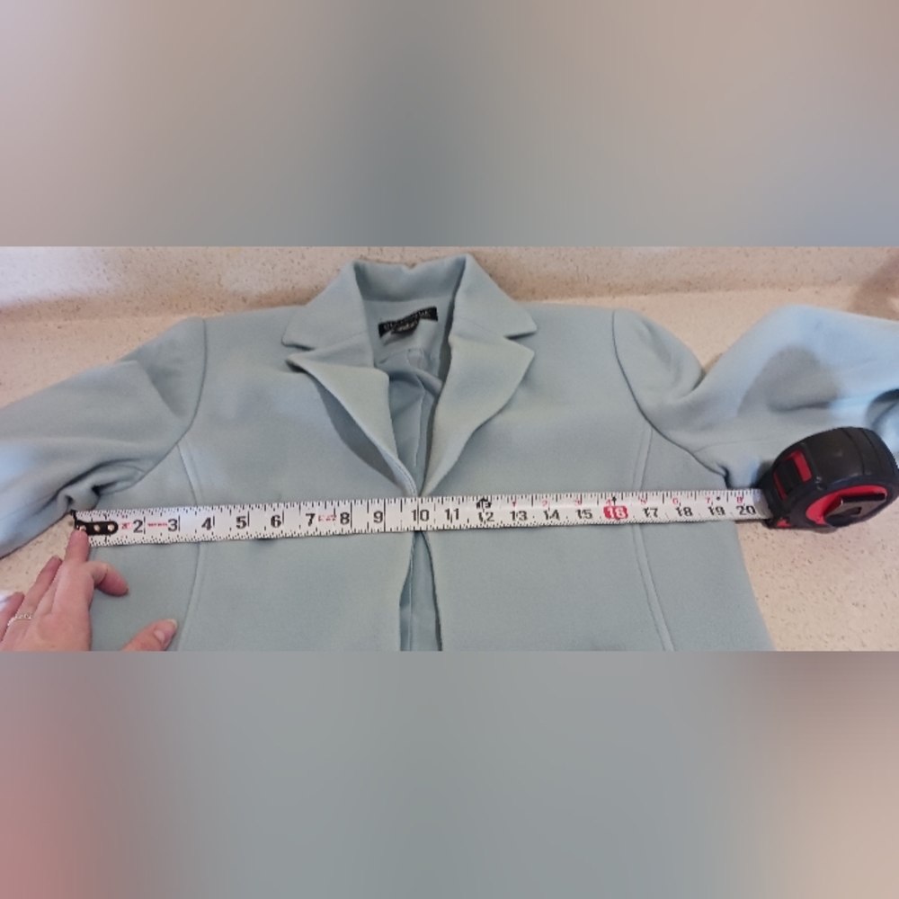 Dialogue wool blend light blue fitted blazer with lining size 8 - Picture 3 of 5
